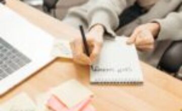 Adult writing a short plan after receiving an ADHD diagnosis